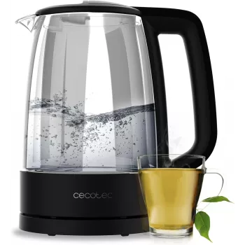Chaleira elétrica Cecotec ThermoSense 320 Clear 2200 W 1,7 L vidro preta/transparente
