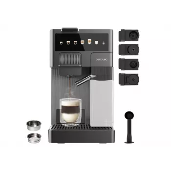 Máquina de café expresso Cecotec FreeStyle Latte T - 20 bar de pressão da bomba, espumador de leite integrado, 1350 W, cinzento