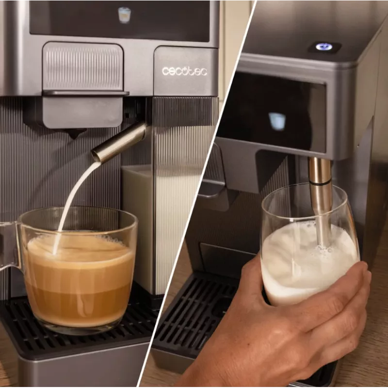 Máquina de café expresso Cecotec FreeStyle Latte T - 20 bar de pressão da bomba, espumador de leite integrado, 1350 W, cinzento