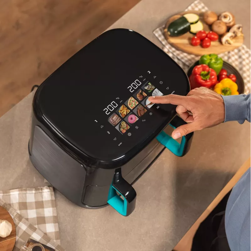 Fritadeira de ar dupla Cecotec Cecofry&Grill Smokin'Prime 11000 11L 2800W preta