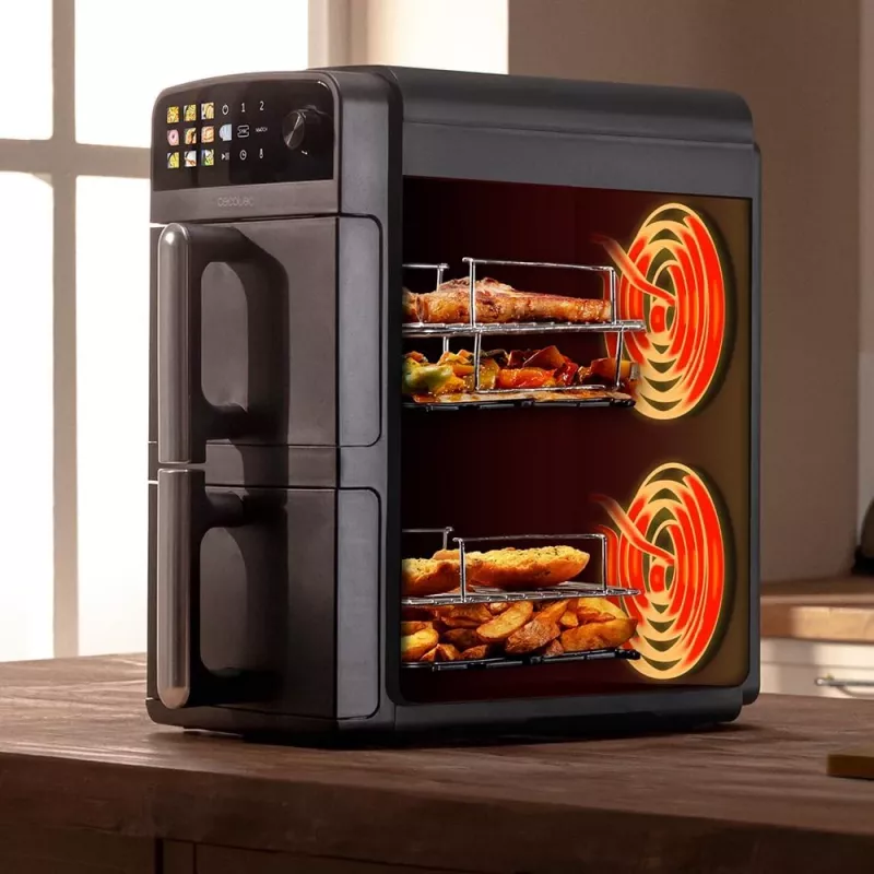 Cecotec Double Hot Air Fryer Cecofry DuoLevel 10000, 2400 W, 10 L, preto