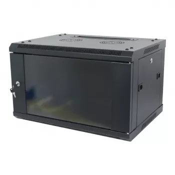 Armário de parede 19 polegadas ALLNET 18U 1 peça profundidade 450mm preto série SMA Flat Pack