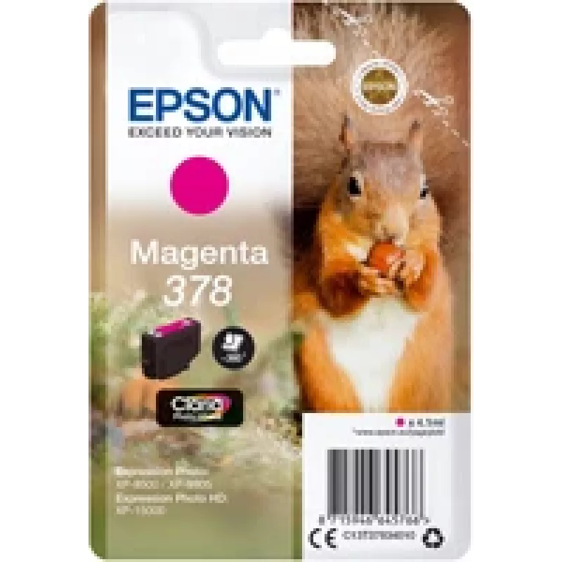 Tinteiro original magenta Epson 378 (4,1 ml) - blister com alarme RF/acústico - para série Expression Photo XP-8500