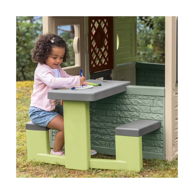 Mesa de piquenique infantil SMOBY Life verde/cinzenta