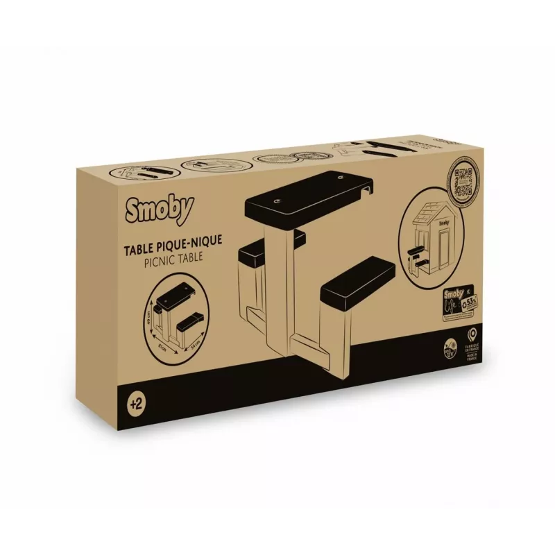 Mesa de piquenique infantil SMOBY Life verde/cinzenta