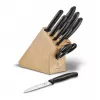 Victorinox Swiss Classic Conjunto de 9 facas com bloco, madeira de faia, cabos pretos