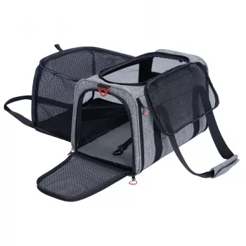 ZOLUX NOMAD L Transportadora expansível para animais 48×30,8×30,5 cm Cinzento/Preto
