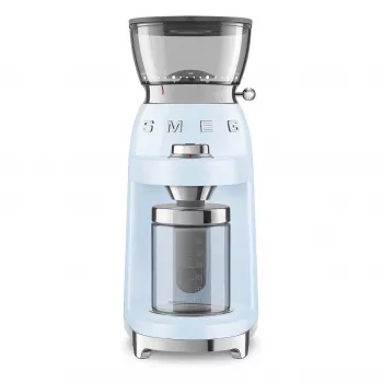 Smeg CGF03PBEU Moinho de café, 15 níveis de moagem, capacidade para 240 g de grãos, 150 W, Azul pastel