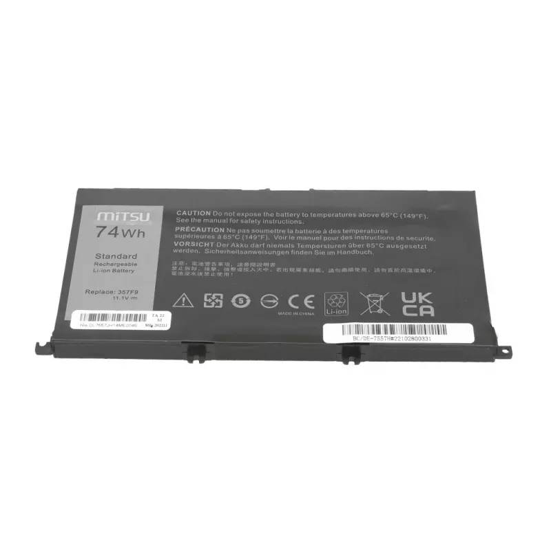 MITSU Bateria Dell Inspiron 357F9 5577 7557 6600mAh 14,8V Li-Ion