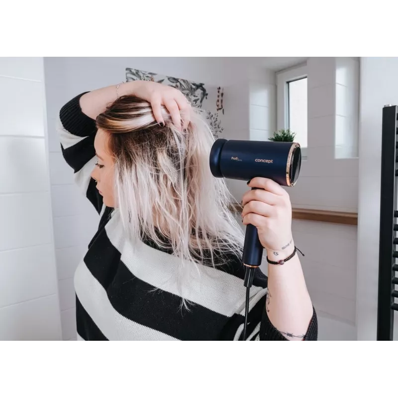 CONCEPT BLDC VV8100 Secador de cabelo 1600W Preto/Ouro rosa