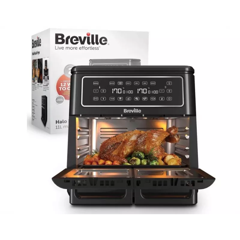 Breville VDF130X Fritadeira de ar quente, 5,5 l, 1700 W, Preto