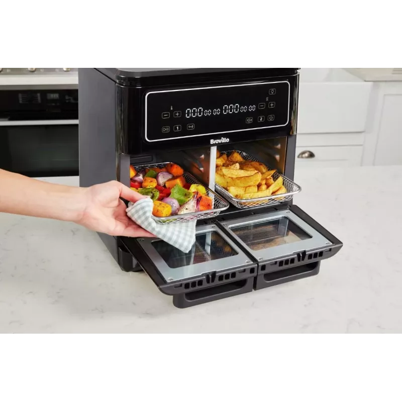 Breville VDF130X Fritadeira de ar quente, 5,5 l, 1700 W, Preto