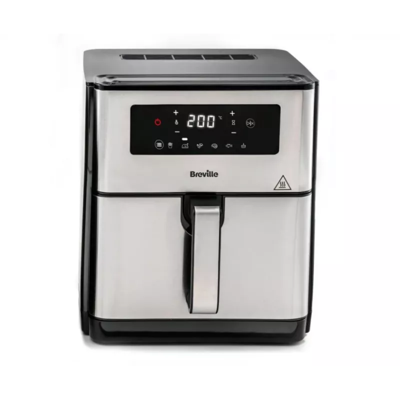 Breville VDF131X Fritadeira de ar quente, 1,25 kg, 1400 W, Preto/Prateado