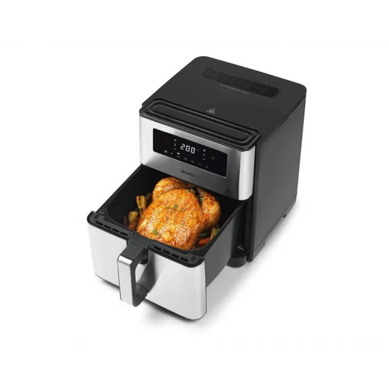 Breville VDF131X Fritadeira de ar quente, 1,25 kg, 1400 W, Preto/Prateado