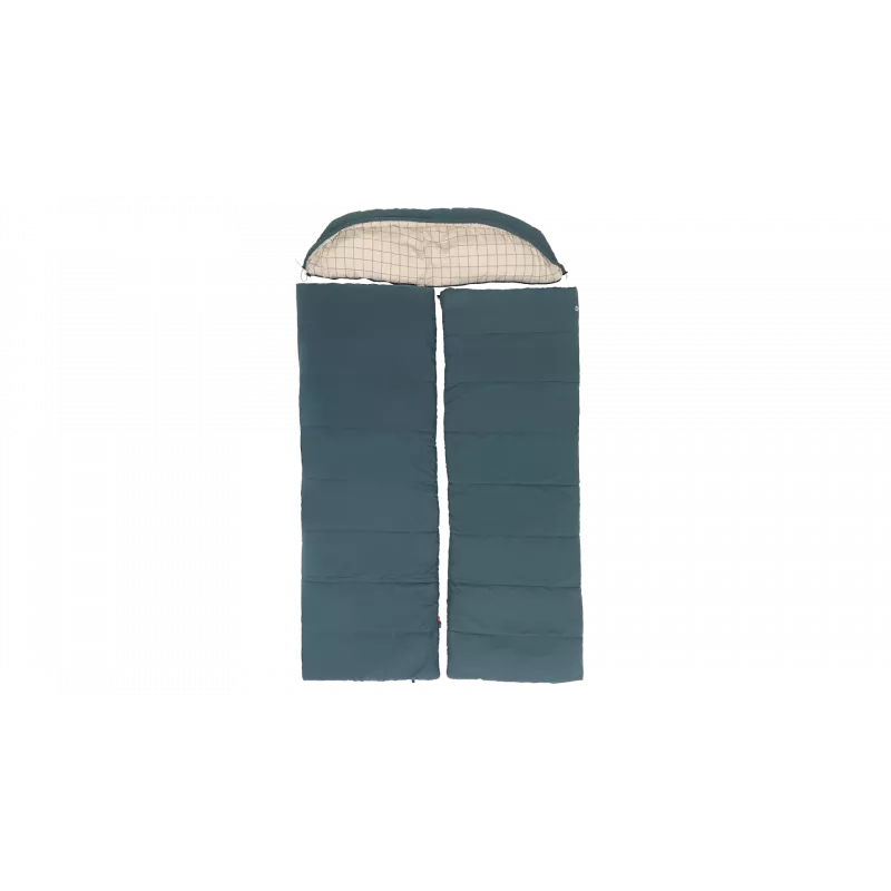 Saco-cama Outwell Camper Lux Double Blue 235x150 cm -16 a 5 °C com fecho de correr de ambos os lados