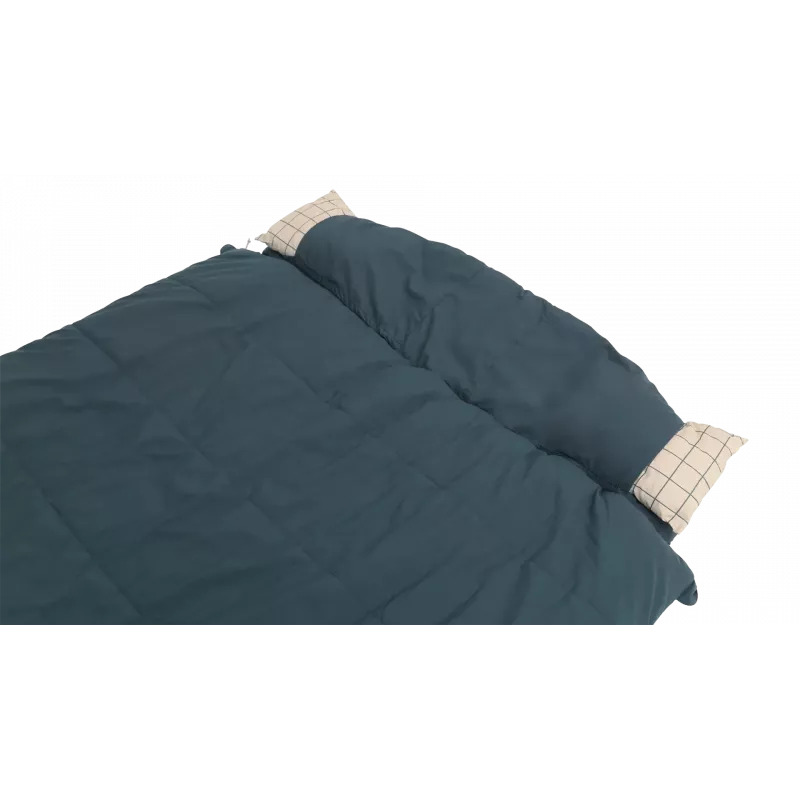 Saco-cama Outwell Camper Lux Double Blue 235x150 cm -16 a 5 °C com fecho de correr de ambos os lados