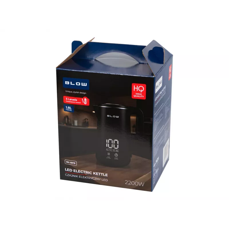 Chaleira elétrica BLOW preta com indicador LED 2200W BK-18PB 1,8L