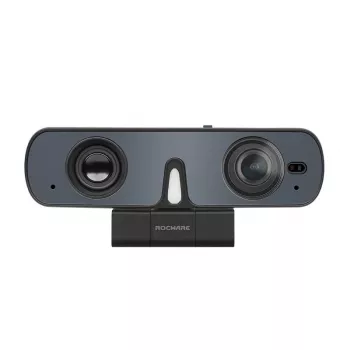 Câmara ROCWARE RC08P, preta, USB, 1080i/720p, microfone incorporado