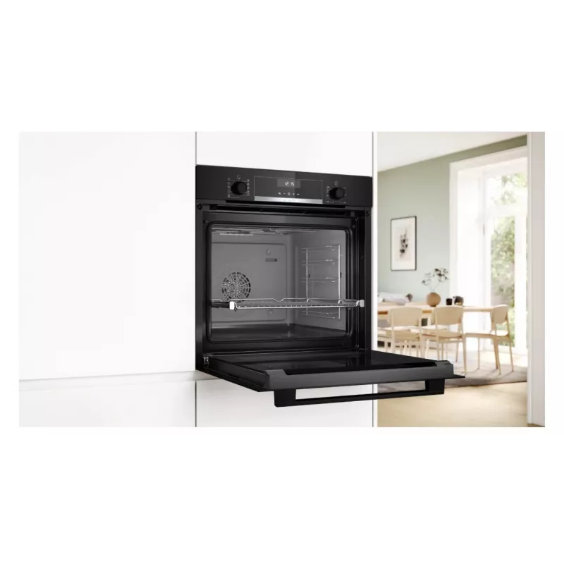 Forno de encastrar Bosch Serie 6 HBG557EB3 com autolimpeza por pirólise, 71L, preto