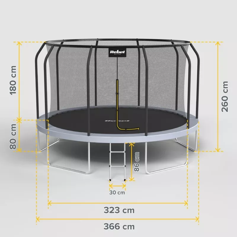 Trampolim REBEL ACTIVE TRAMPOLINE PRO 12FT/366CM