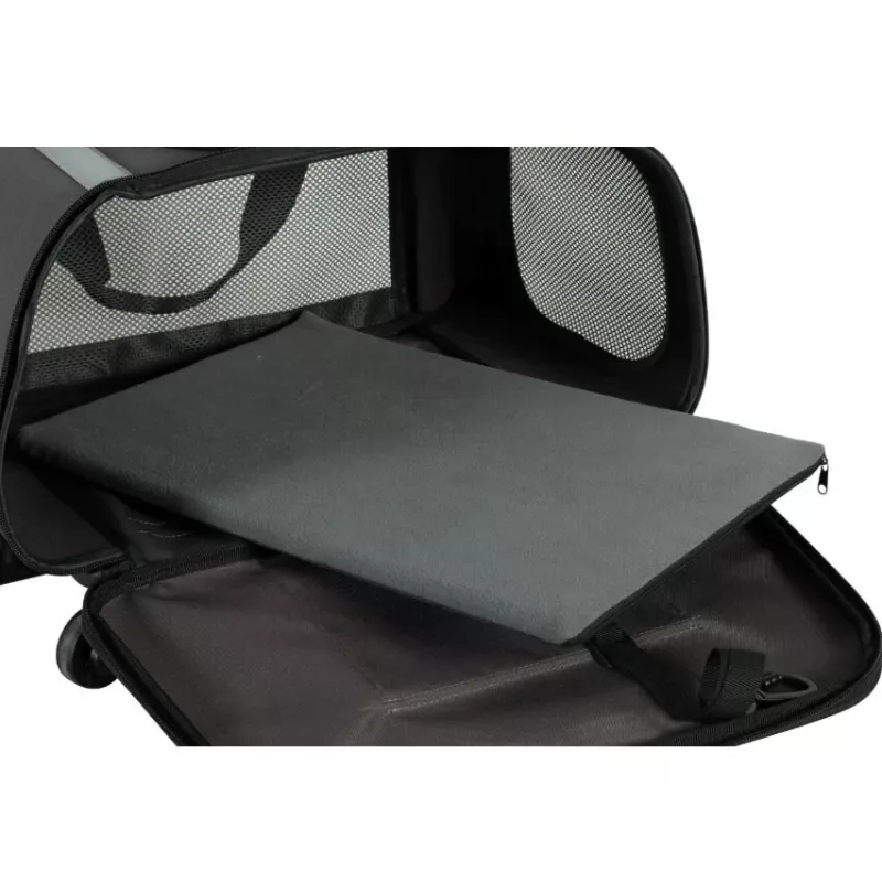 Transportadora com rodas ZOLUX NOMAD para cães e gatos 47x32x27 cm preta