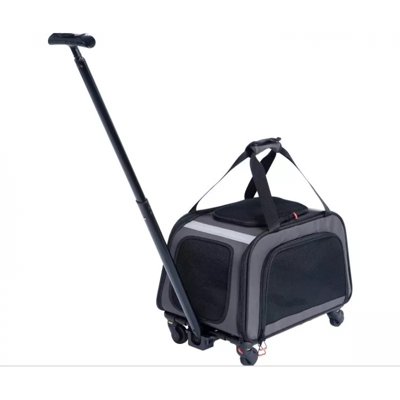 Transportadora com rodas ZOLUX NOMAD para cães e gatos 47x32x27 cm preta