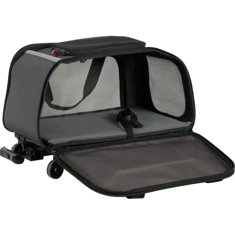 Transportadora com rodas ZOLUX NOMAD para cães e gatos 47x32x27 cm preta