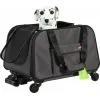 Transportadora com rodas ZOLUX NOMAD para cães e gatos 47x32x27 cm preta