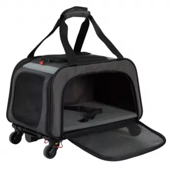 Transportadora com rodas ZOLUX NOMAD para cães e gatos 47x32x27 cm preta