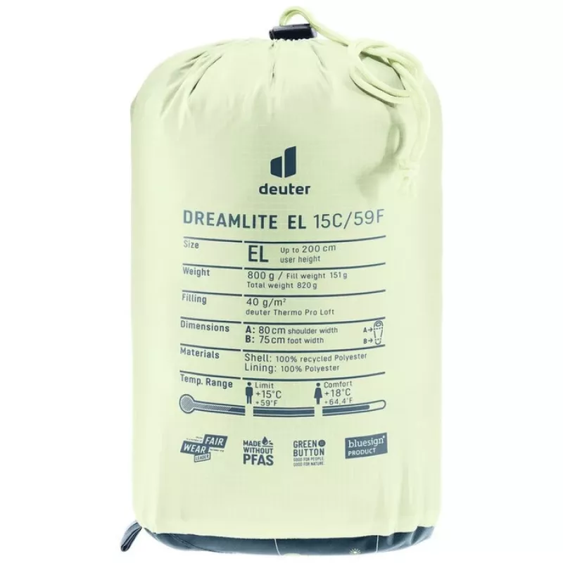 Saco-cama Deuter Dreamlite 15C/59F, Nautic/Breeze