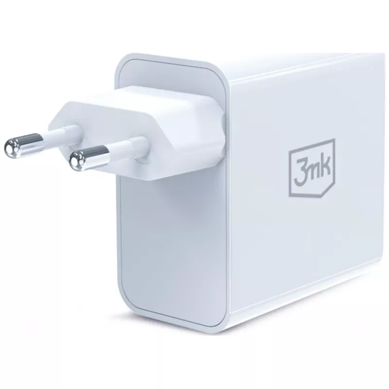 Carregador 3MK FlowPower 45W PD 3.0 QC4+ GaN branco