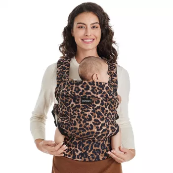 Porta-bebé MOMCOZY BC001 do recém-nascido à criança pequena algodão leopardo