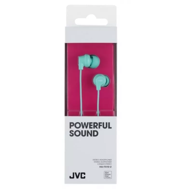 Auscultadores intra-auriculares com fios JVC HA-FX10 azul-claro