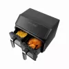 Fritadeira de ar quente dupla ELDOM FR210 DualCrisp, 2200 W, capacidade 8 L, ecrã LED, preta