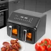 Fritadeira de ar quente dupla ELDOM FR210 DualCrisp, 2200 W, capacidade 8 L, ecrã LED, preta