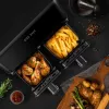 Fritadeira de ar quente dupla ELDOM FR210 DualCrisp, 2200 W, capacidade 8 L, ecrã LED, preta