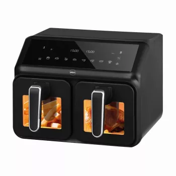 Fritadeira de ar quente dupla ELDOM FR210 DualCrisp, 2200 W, capacidade 8 L, ecrã LED, preta