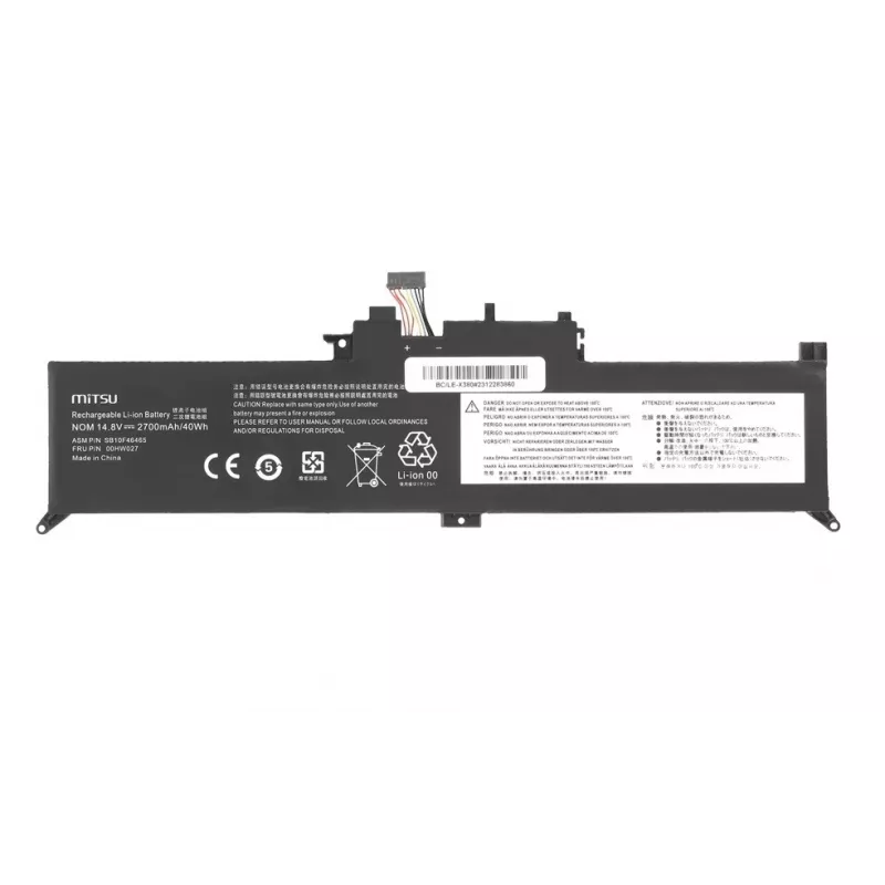 MITSU bateria para portátil 2700mAh 14,8V (40Wh) de 4 células Li-Ion para Lenovo ThinkPad Yoga 260 370 X380 – preta