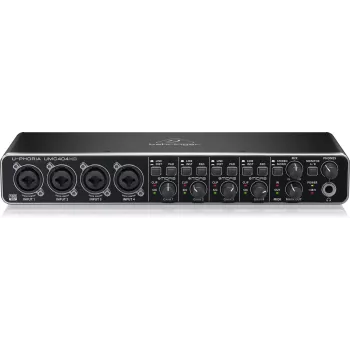 Behringer UMC404HD Interface de áudio USB 4x4 24-bit/192 kHz com pré-amplificadores MIDAS