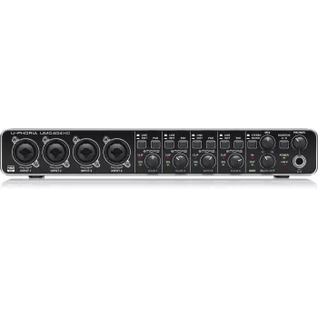 Behringer UMC404HD Interface de áudio USB 4x4 24-bit/192 kHz com pré-amplificadores MIDAS