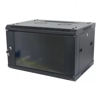 ALLNET Série SMA Armário de parede 19 polegadas 12U 1 peça 600mm de profundidade preto Flat Pack