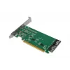 ICY DOCK EXLink MB308A Placa adaptadora PCIe 4.0 x16 NVMe com 2 x conectores SlimSAS 8i (SFF-8654) e Redriver