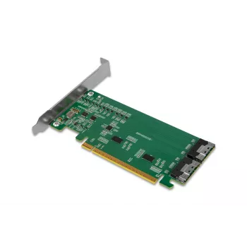 ICY DOCK EXLink MB308A Placa adaptadora PCIe 4.0 x16 NVMe com 2 x conectores SlimSAS 8i (SFF-8654) e Redriver