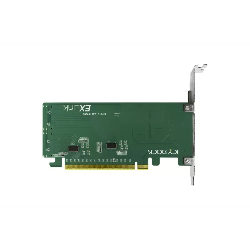 ICY DOCK EXLink MB308A Placa adaptadora PCIe 4.0 x16 NVMe com 2 x conectores SlimSAS 8i (SFF-8654) e Redriver