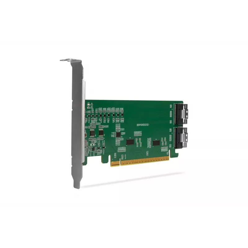 ICY DOCK EXLink MB308A Placa adaptadora PCIe 4.0 x16 NVMe com 2 x conectores SlimSAS 8i (SFF-8654) e Redriver