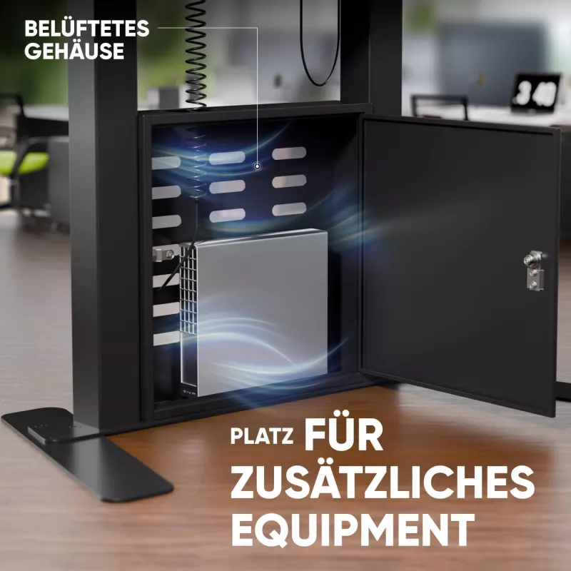 ONKRON FPRO2L-40-B Suporte de chão para televisor 55-100 polegadas, preto, capacidade de carga 100 kg, carrinho AV móvel