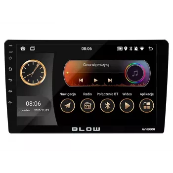 BLOW AVH-9991 Rádio de automóvel 1DIN 9 polegadas Android com WiFi, GPS, Apple CarPlay