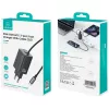USAMS Série JC CC266 Carregador rápido GaN 65W com cabo USB-C integrado, preto