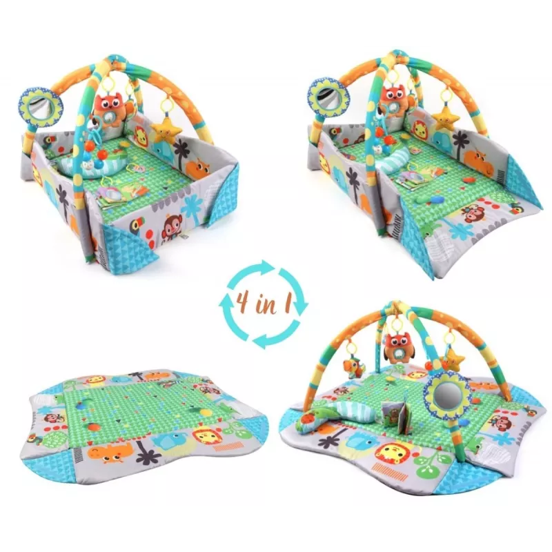 MILLY MALLY Tapete de atividades 4 em 1 selva, piscina seca, parque