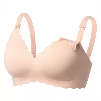MOMCOZY YN46 Sutiã de amamentação sem costuras com suporte floral pele S
